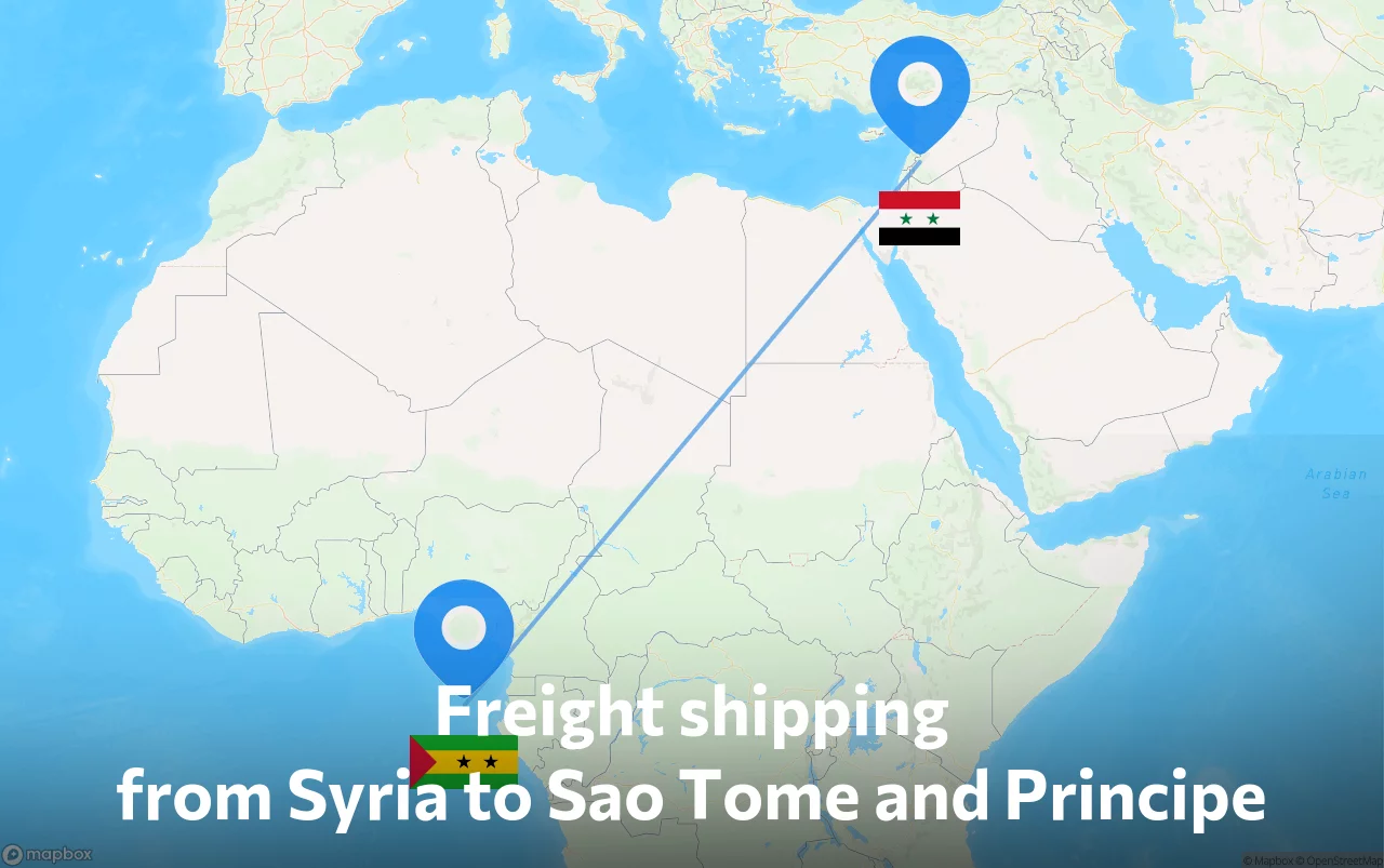 Shipping route from Syria to Sao Tome and Principe