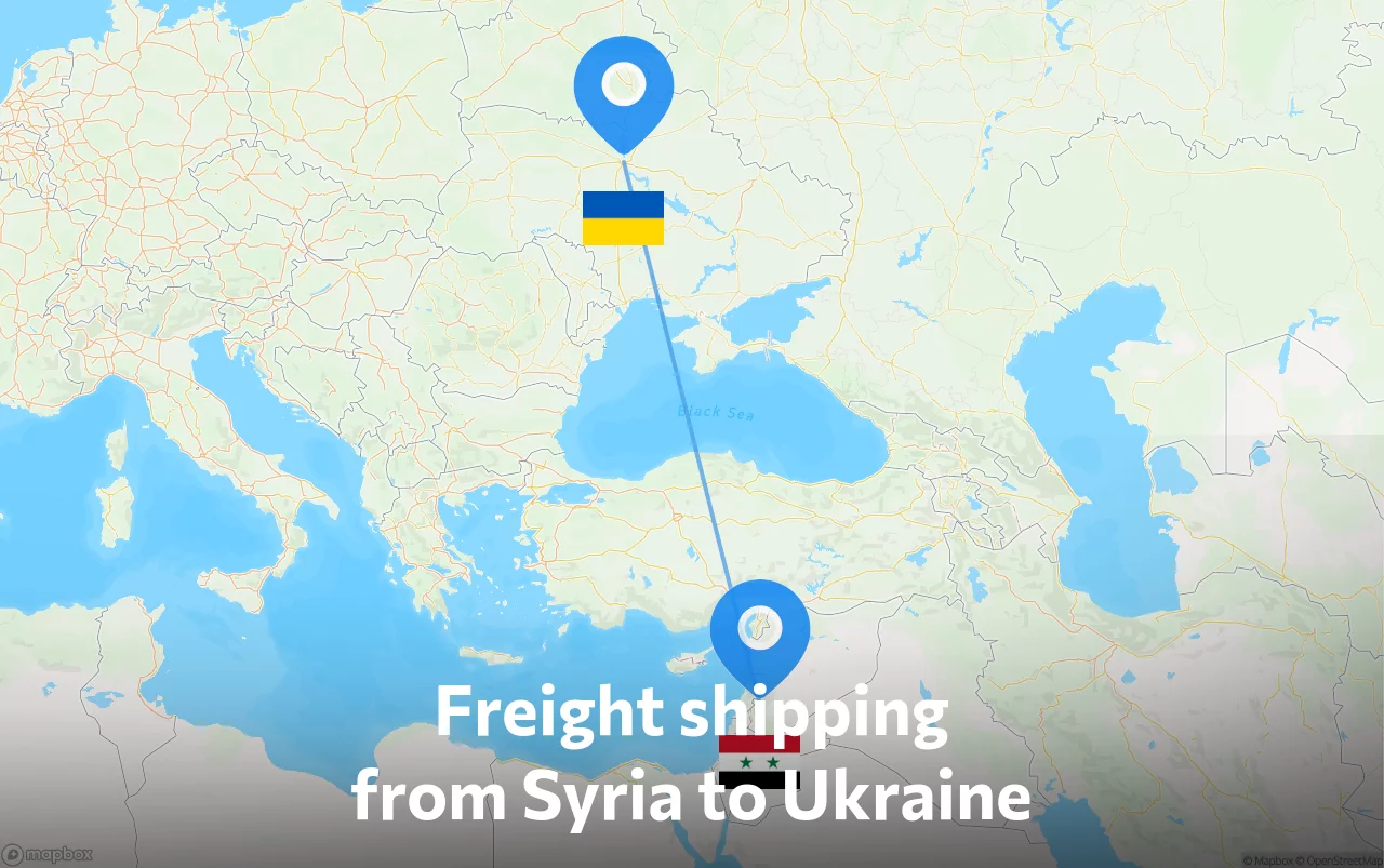 Shipping route from Syria to Ukraine