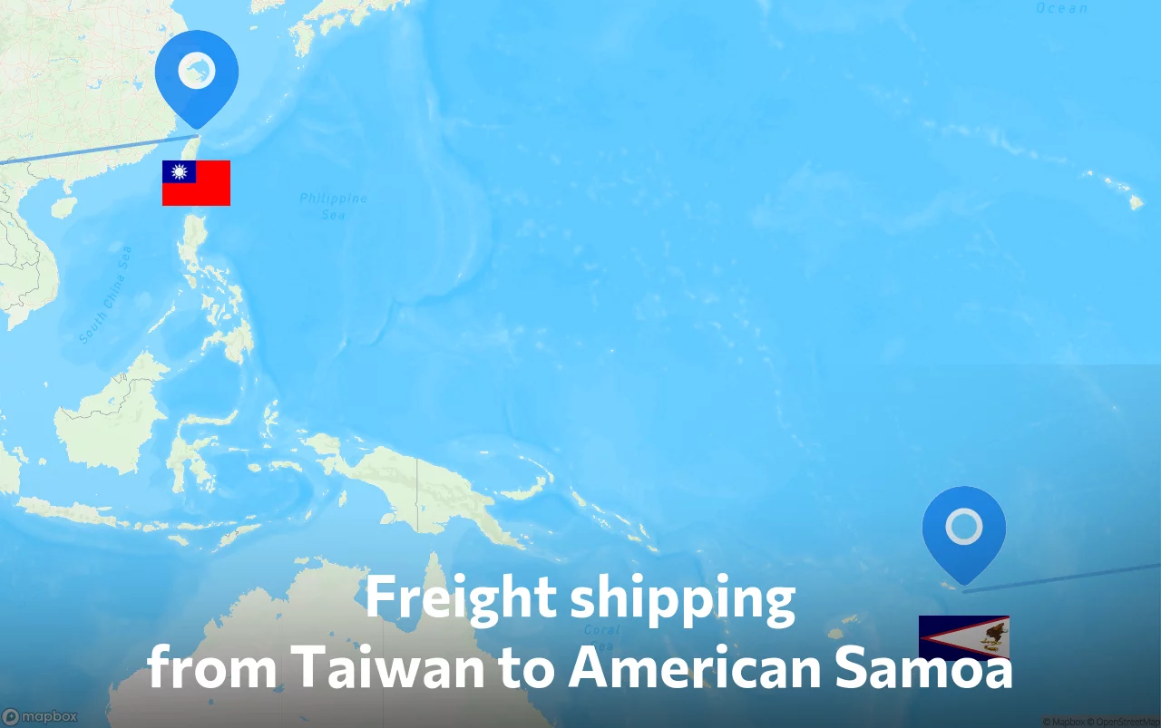 Shipping route from Taiwan to American Samoa