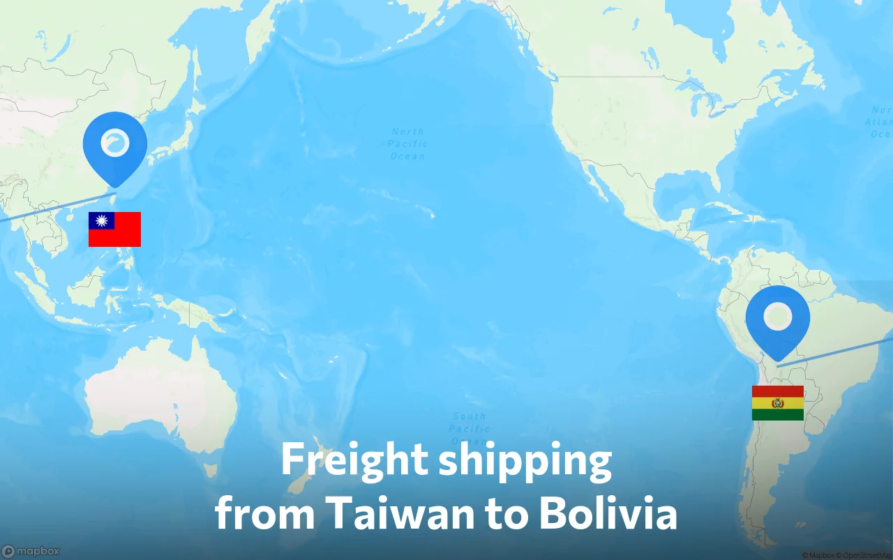 Shipping route from Taiwan to Bolivia