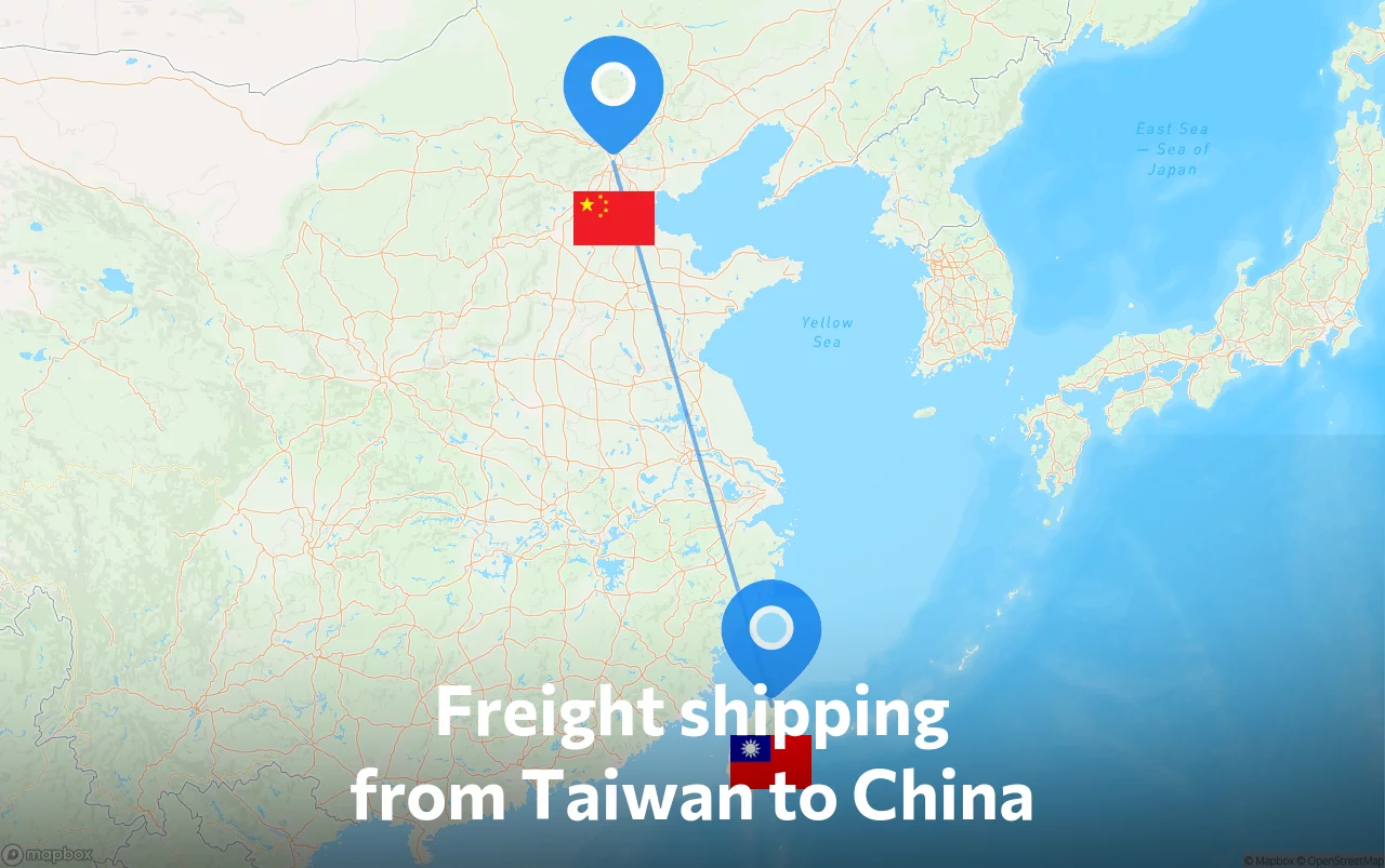 Shipping route from Taiwan to China