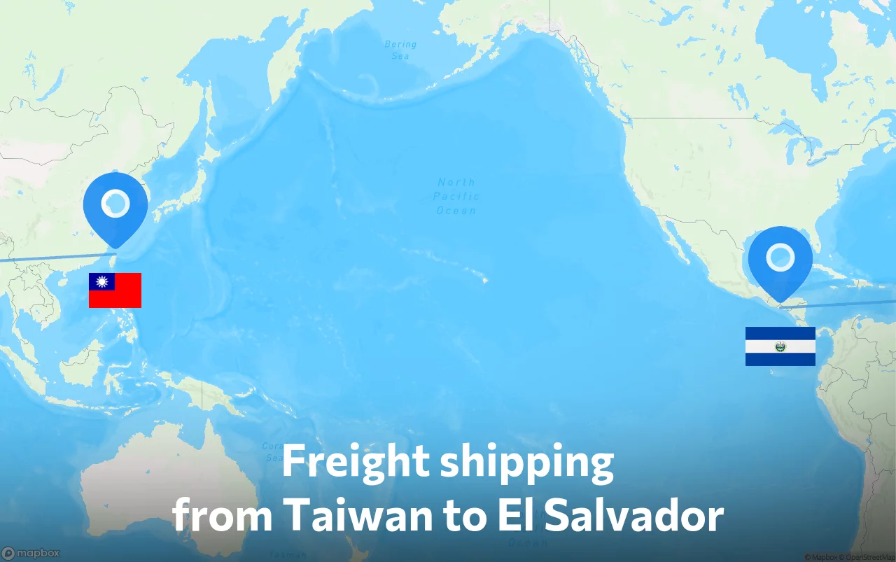 Shipping route from Taiwan to El Salvador
