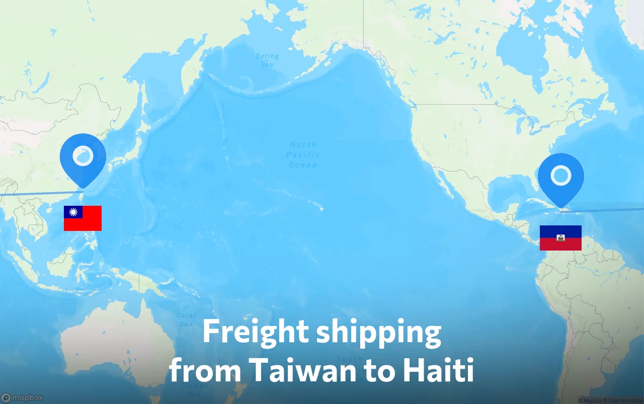 Shipping route from Taiwan to Haiti