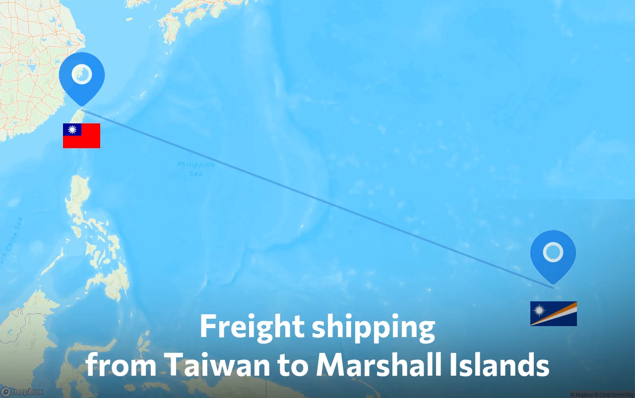 Shipping route from Taiwan to Marshall Islands