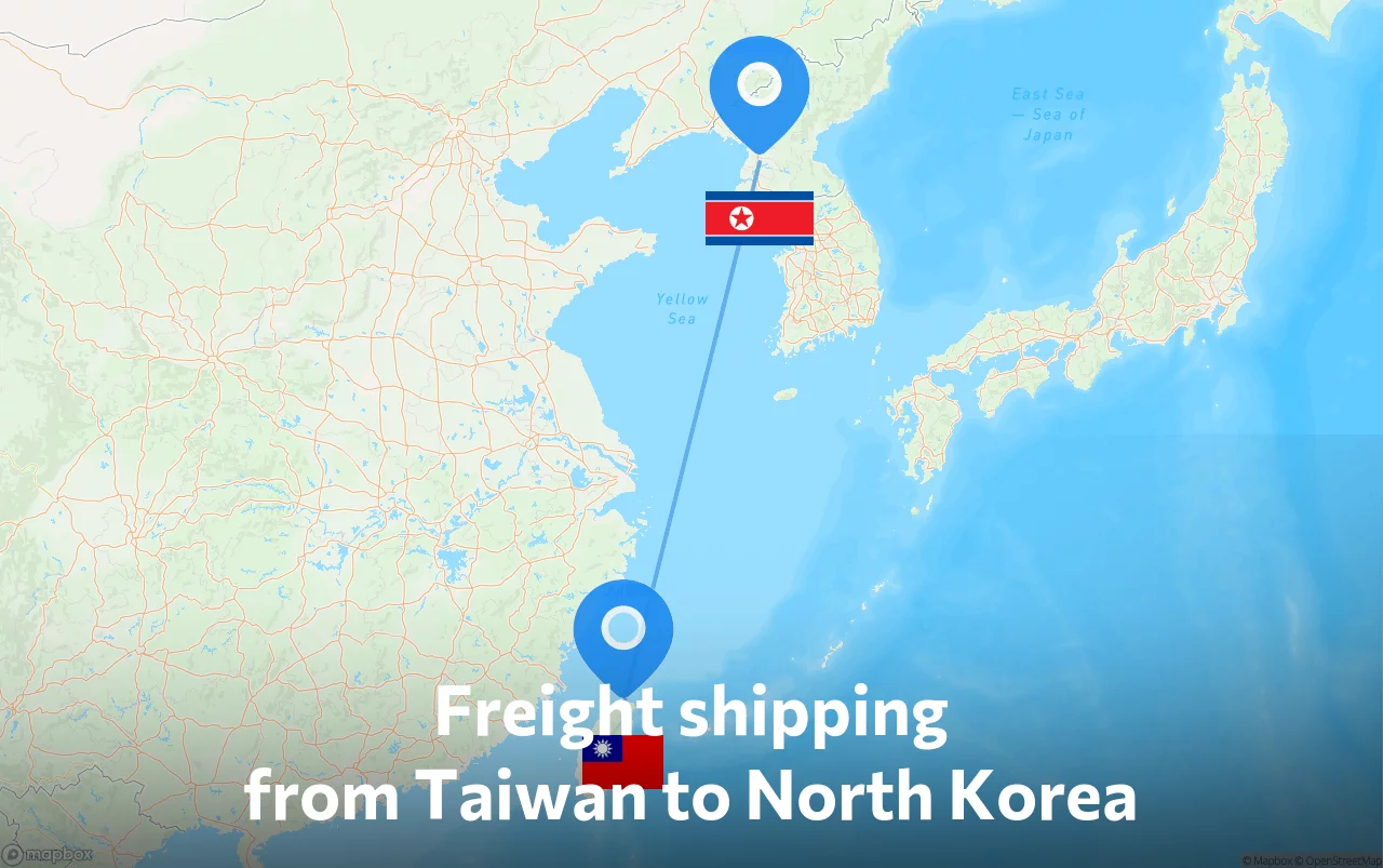 Shipping route from Taiwan to North Korea