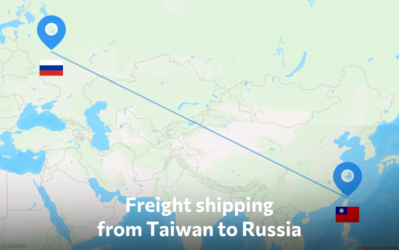 Shipping route from Taiwan to Russia