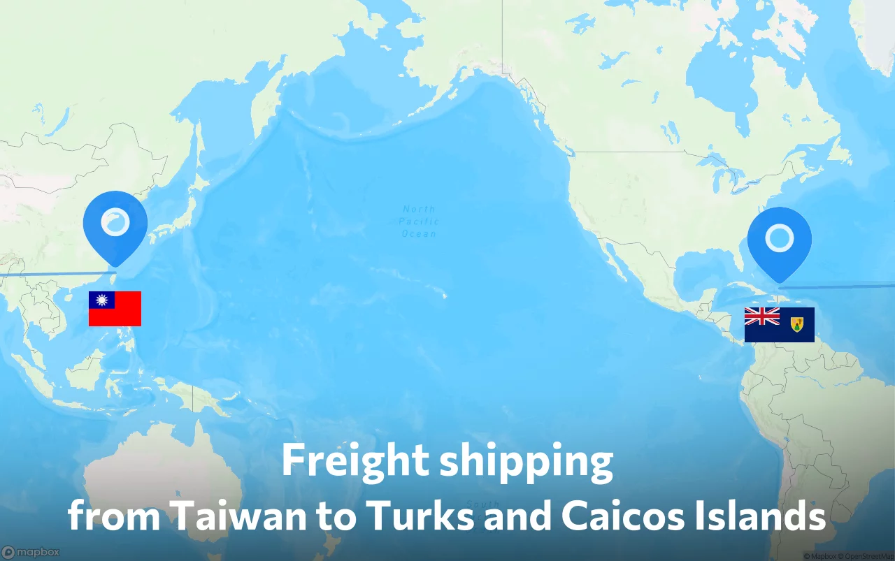 Shipping route from Taiwan to Turks and Caicos Islands
