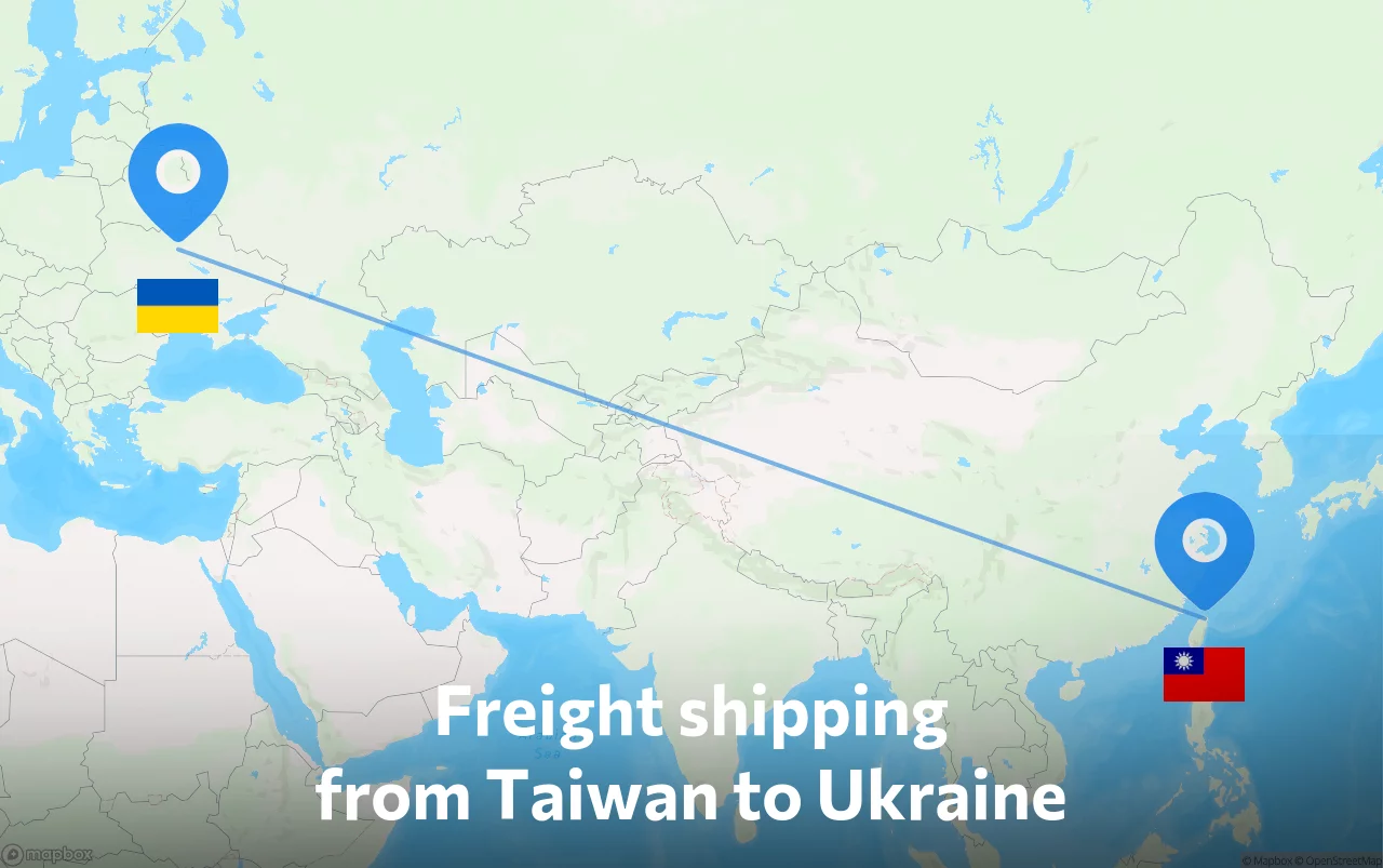 Shipping route from Taiwan to Ukraine