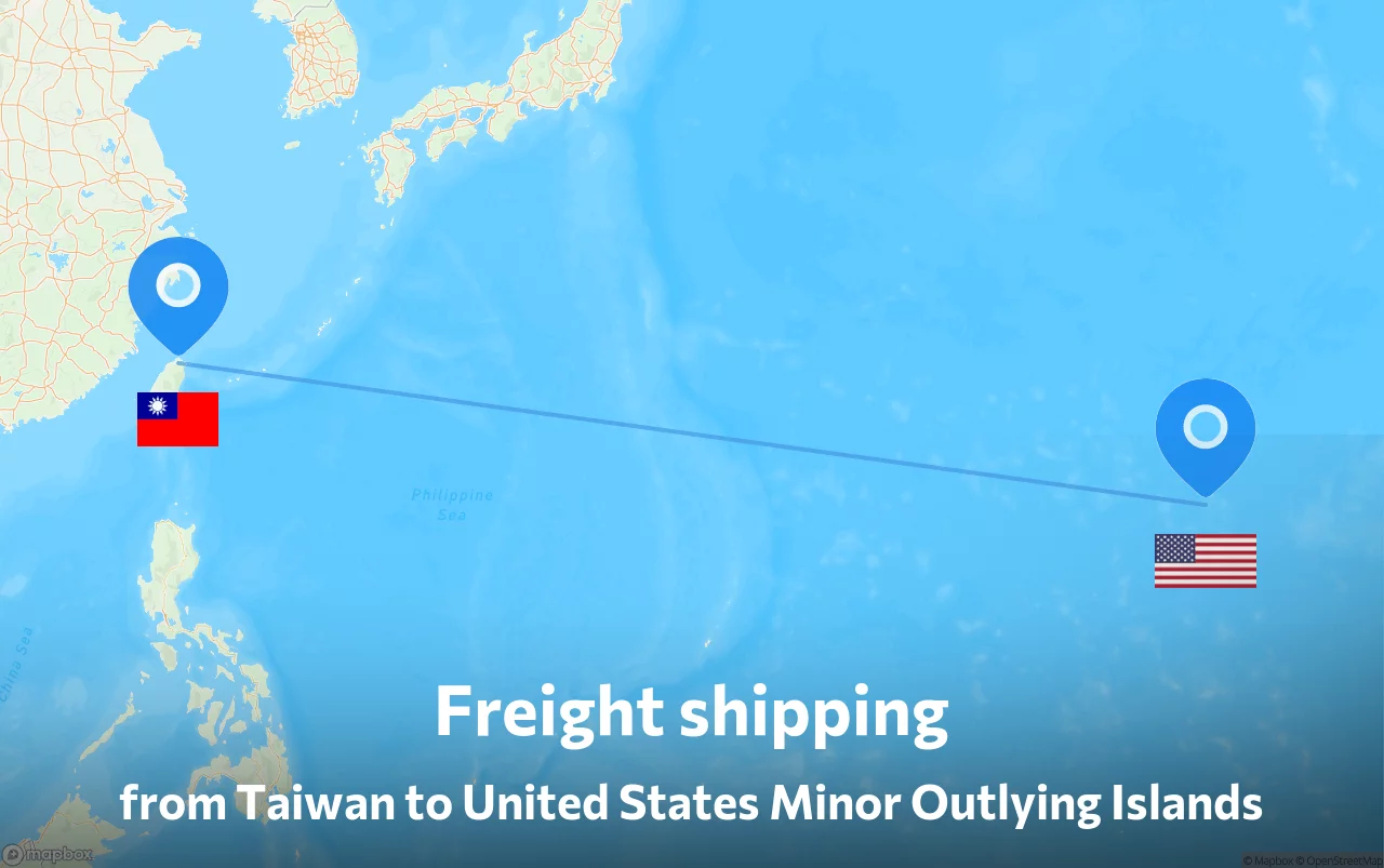 Shipping route from Taiwan to United States Minor Outlying Islands