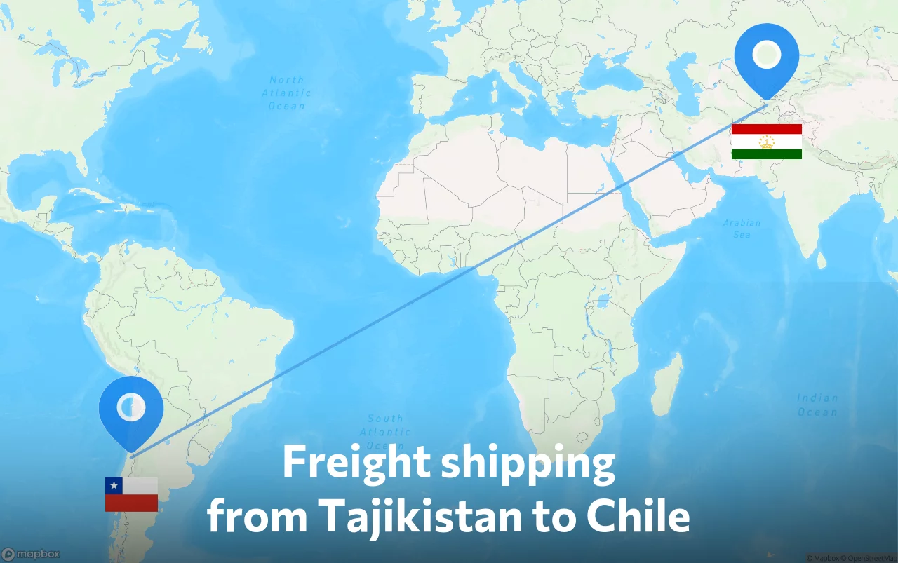 Shipping route from Tajikistan to Chile