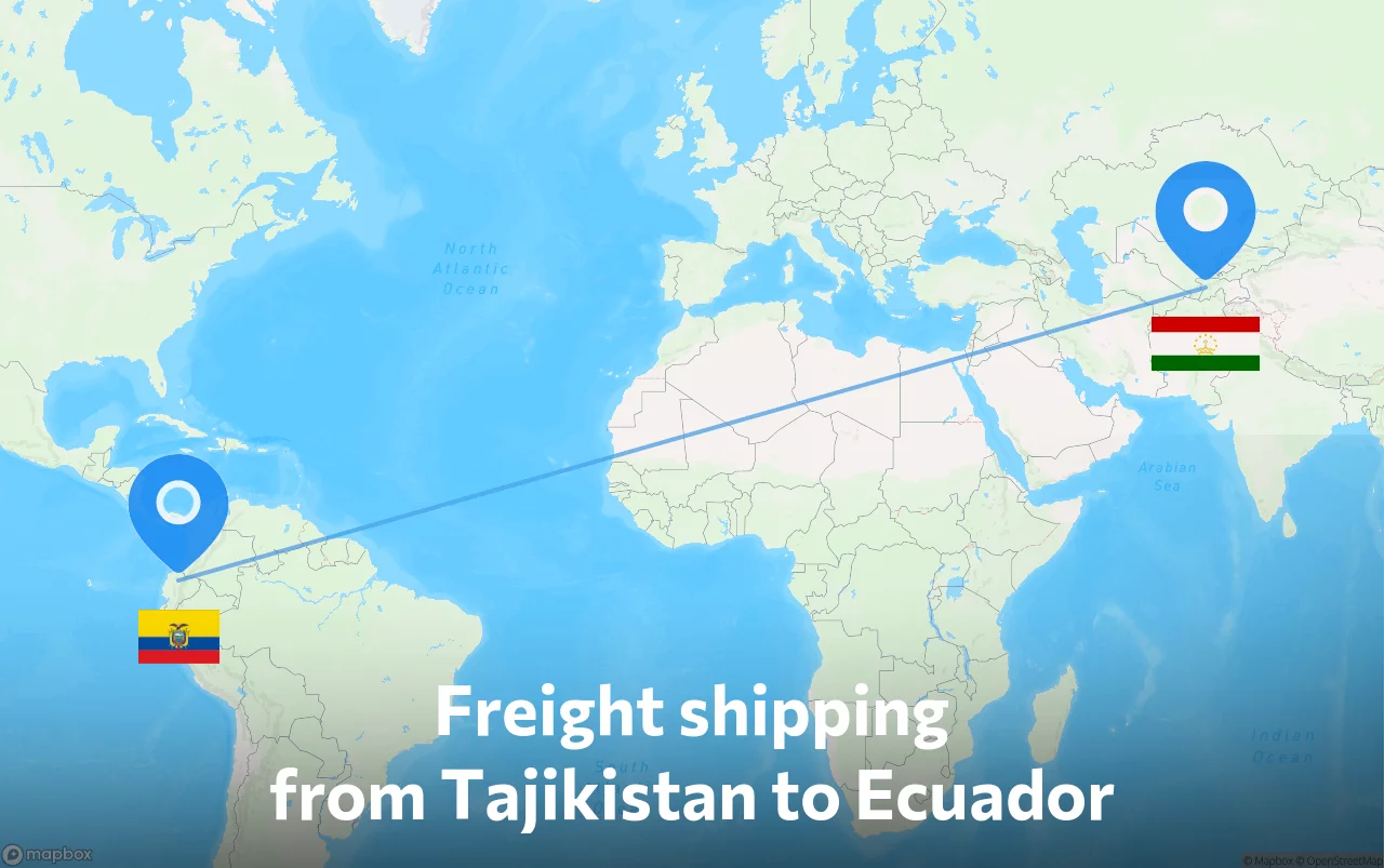 Shipping route from Tajikistan to Ecuador