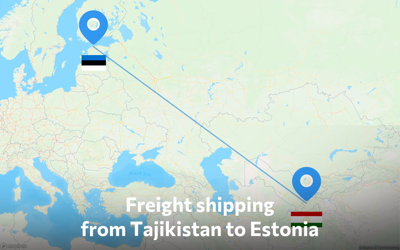 Shipping route from Tajikistan to Estonia