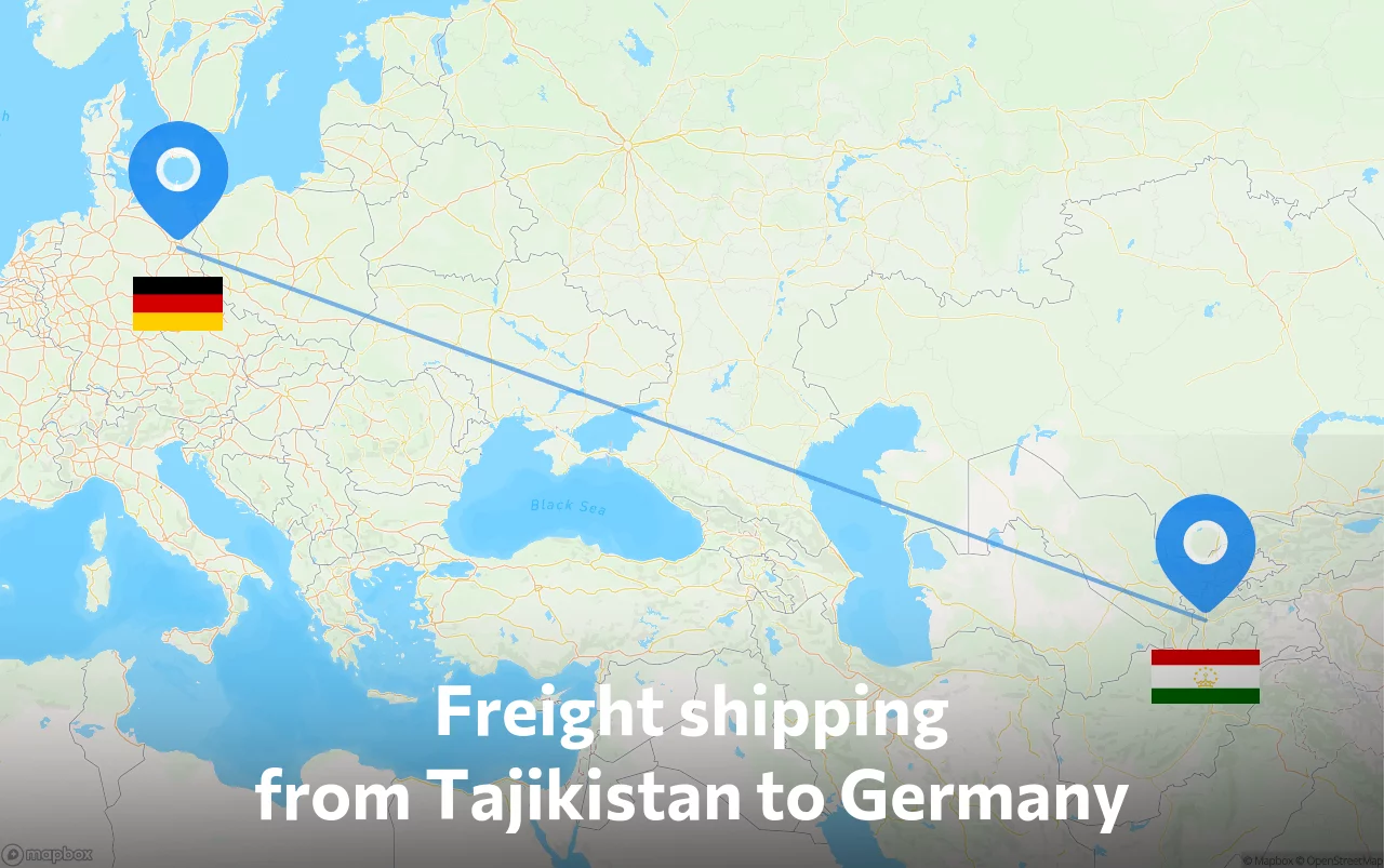 Shipping route from Tajikistan to Germany