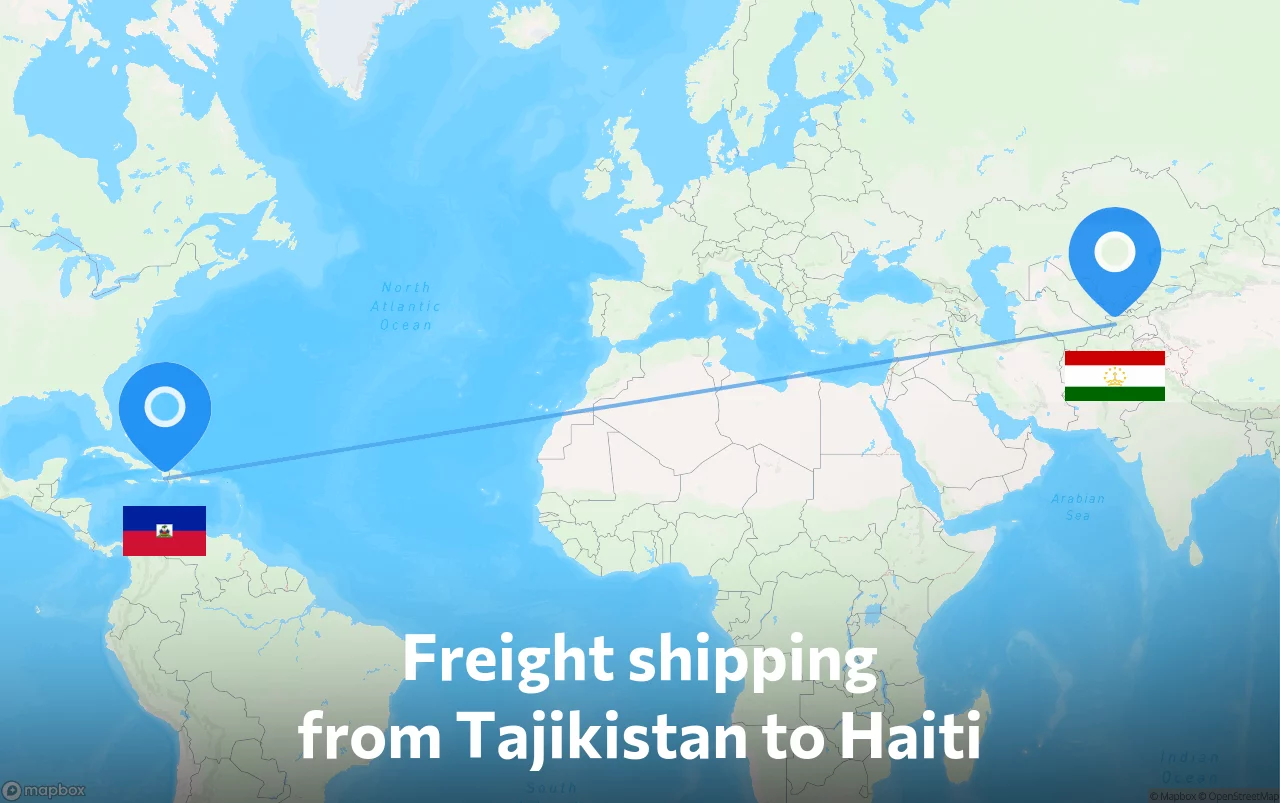 Shipping route from Tajikistan to Haiti
