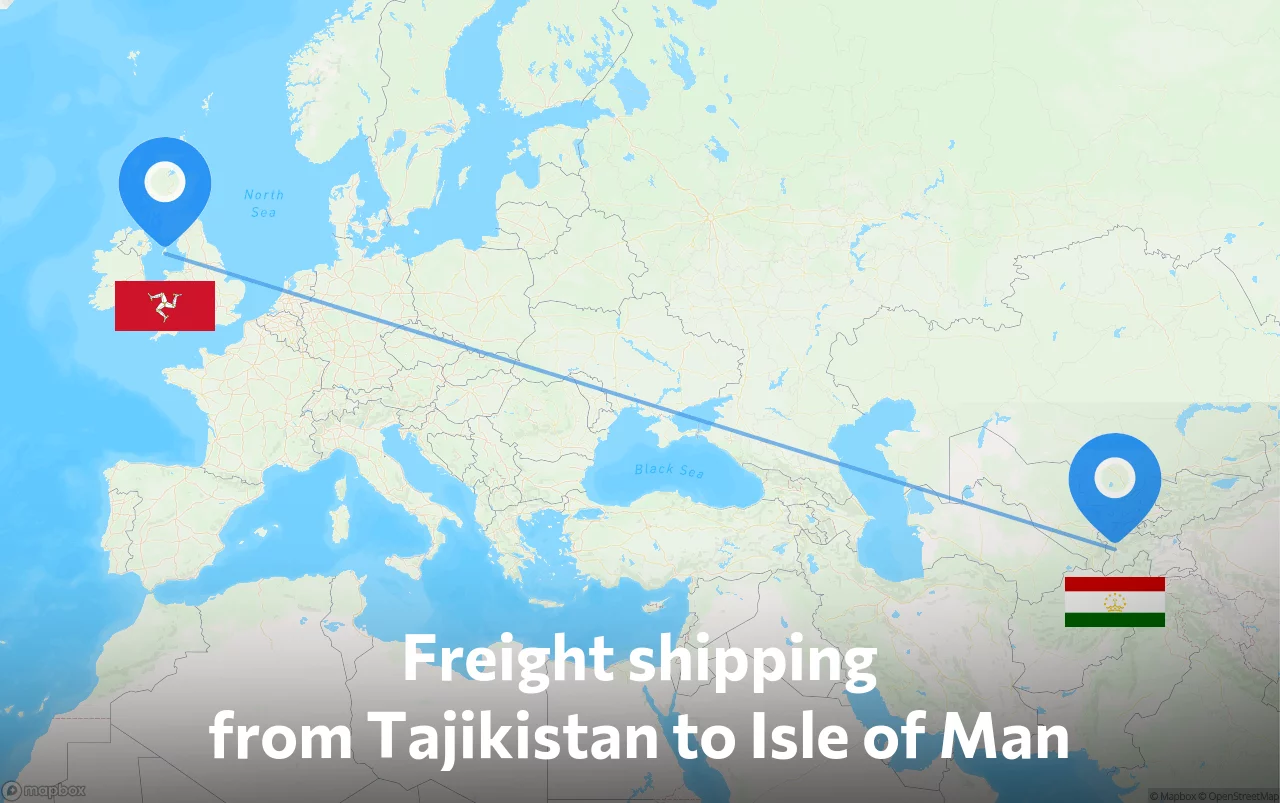 Shipping route from Tajikistan to Isle of Man