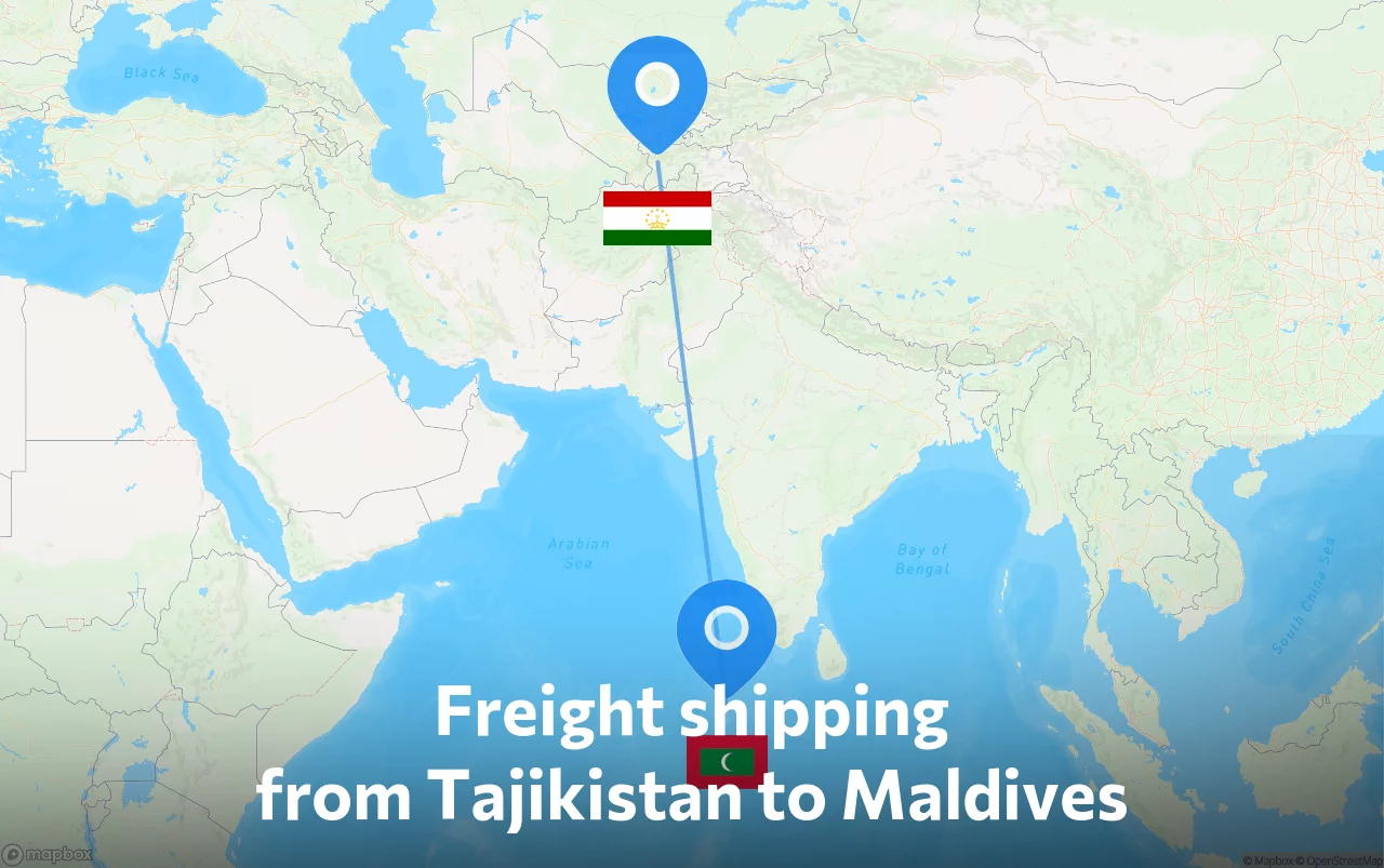 Shipping route from Tajikistan to Maldives