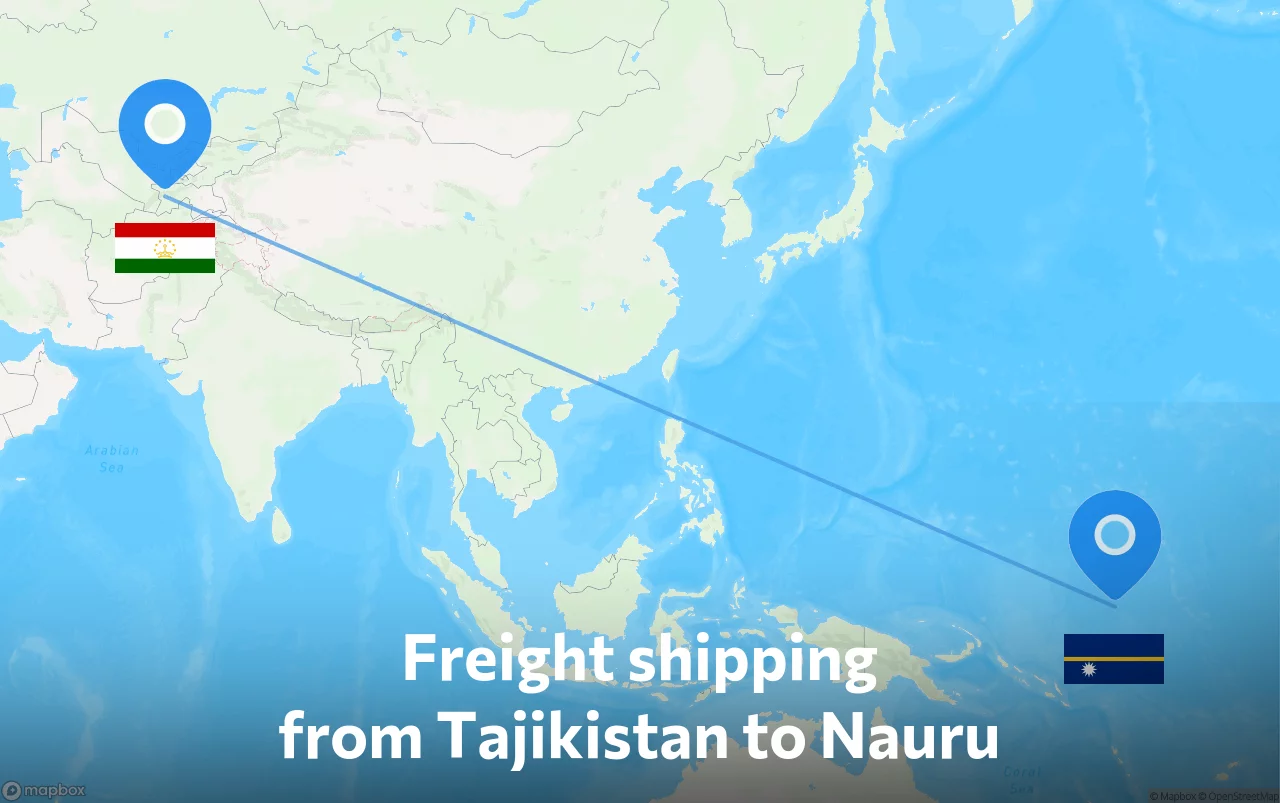 Shipping route from Tajikistan to Nauru