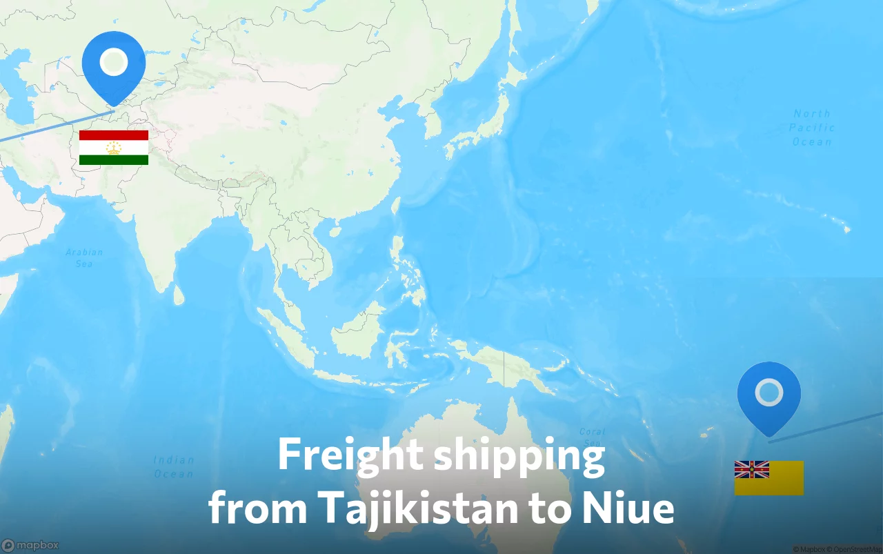 Shipping route from Tajikistan to Niue