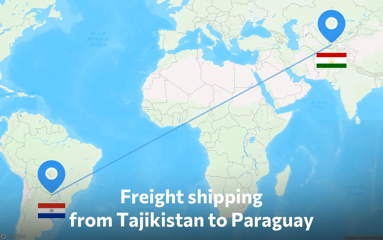 Shipping route from Tajikistan to Paraguay