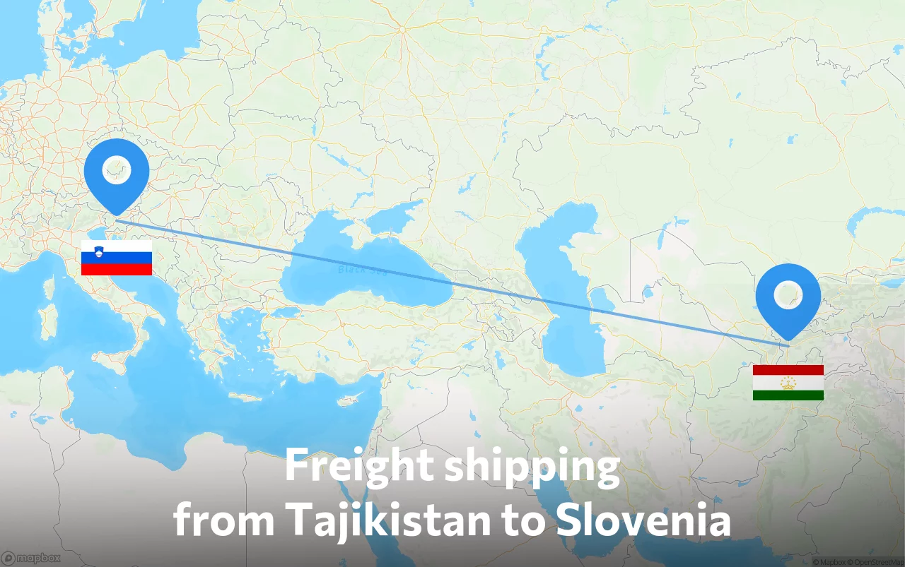 Shipping route from Tajikistan to Slovenia