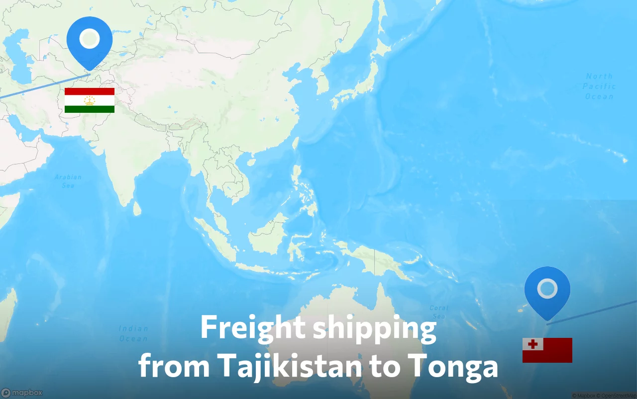 Shipping route from Tajikistan to Tonga