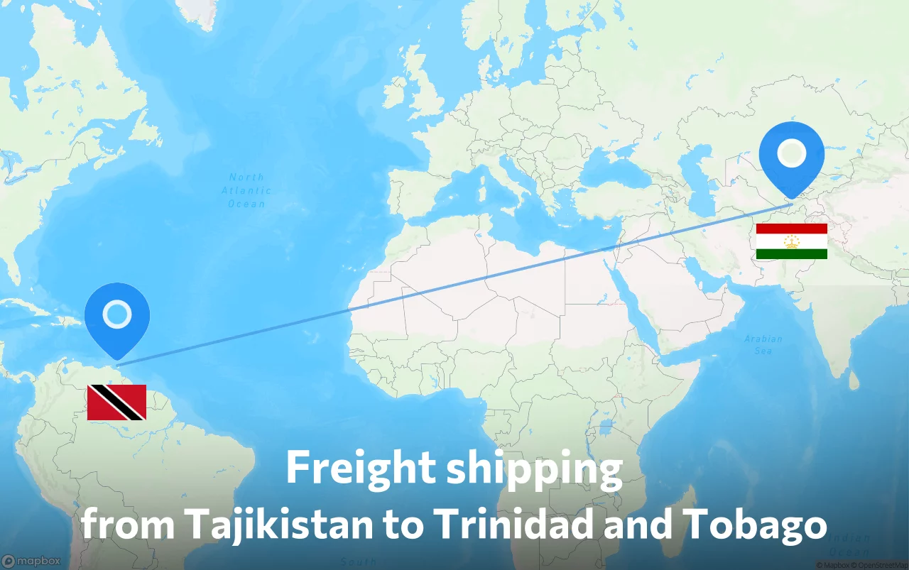 Shipping route from Tajikistan to Trinidad and Tobago