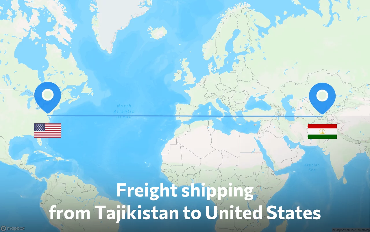 Shipping route from Tajikistan to United States