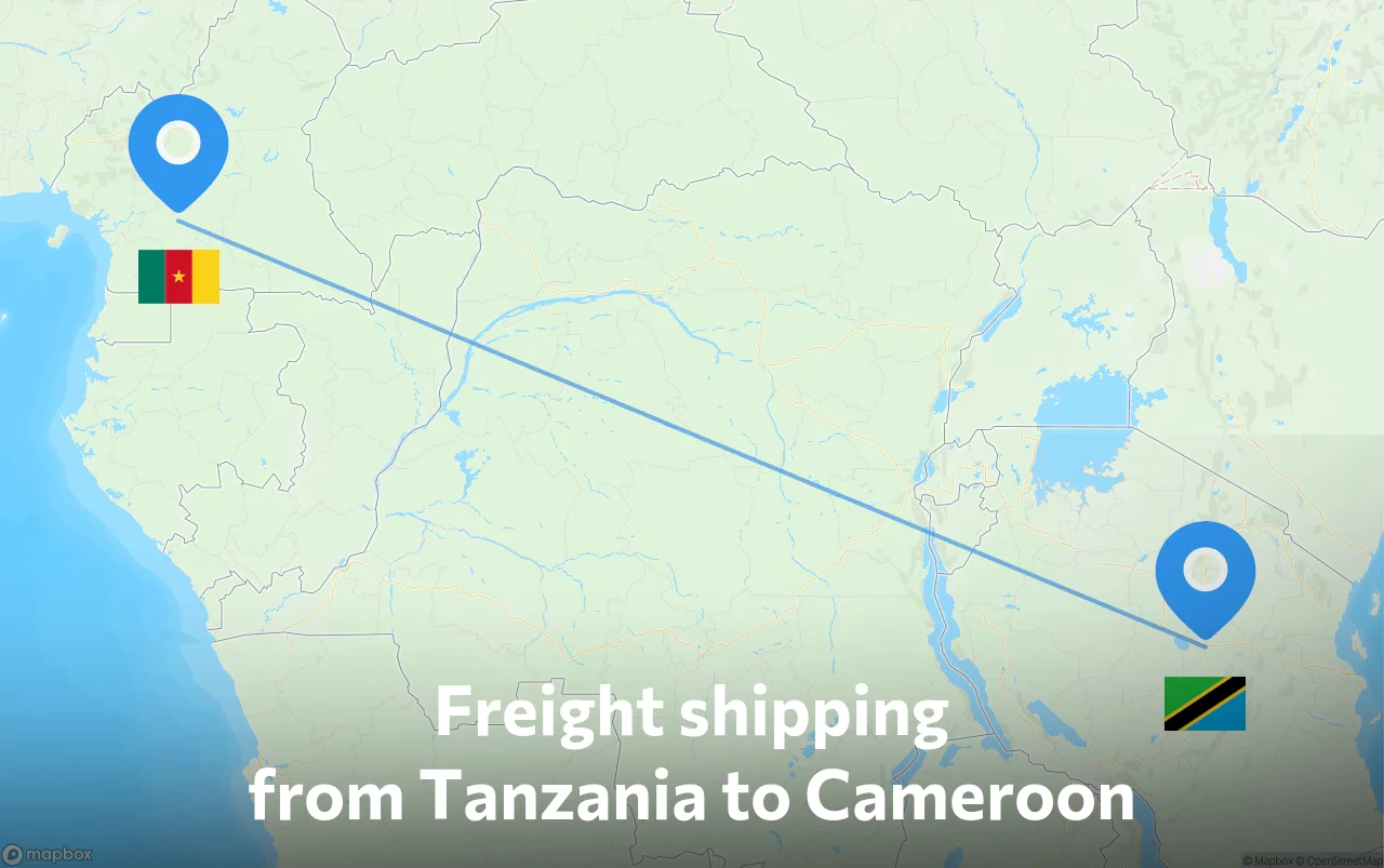 Shipping route from Tanzania to Cameroon