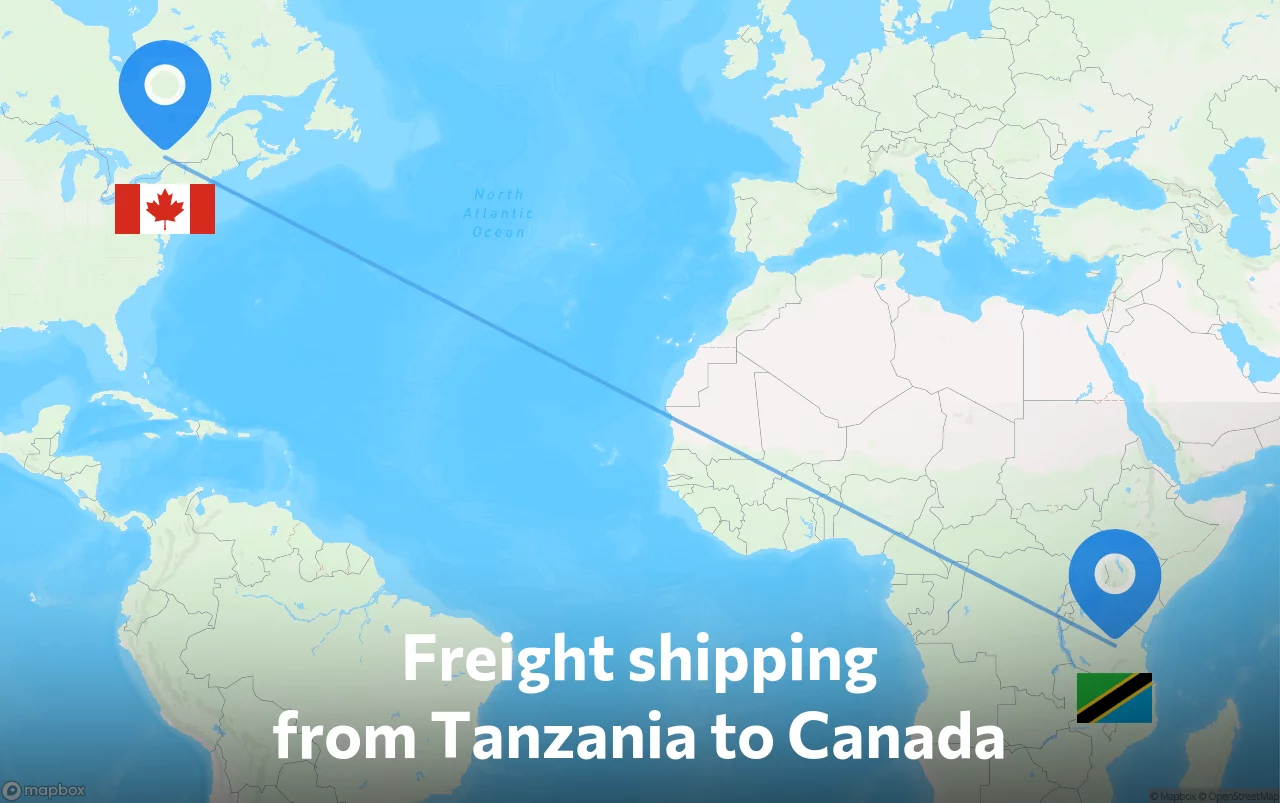 Shipping route from Tanzania to Canada