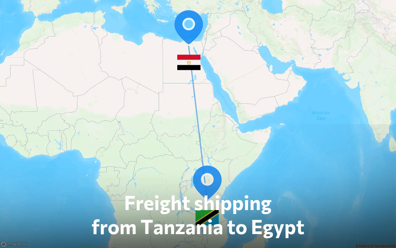 Shipping route from Tanzania to Egypt