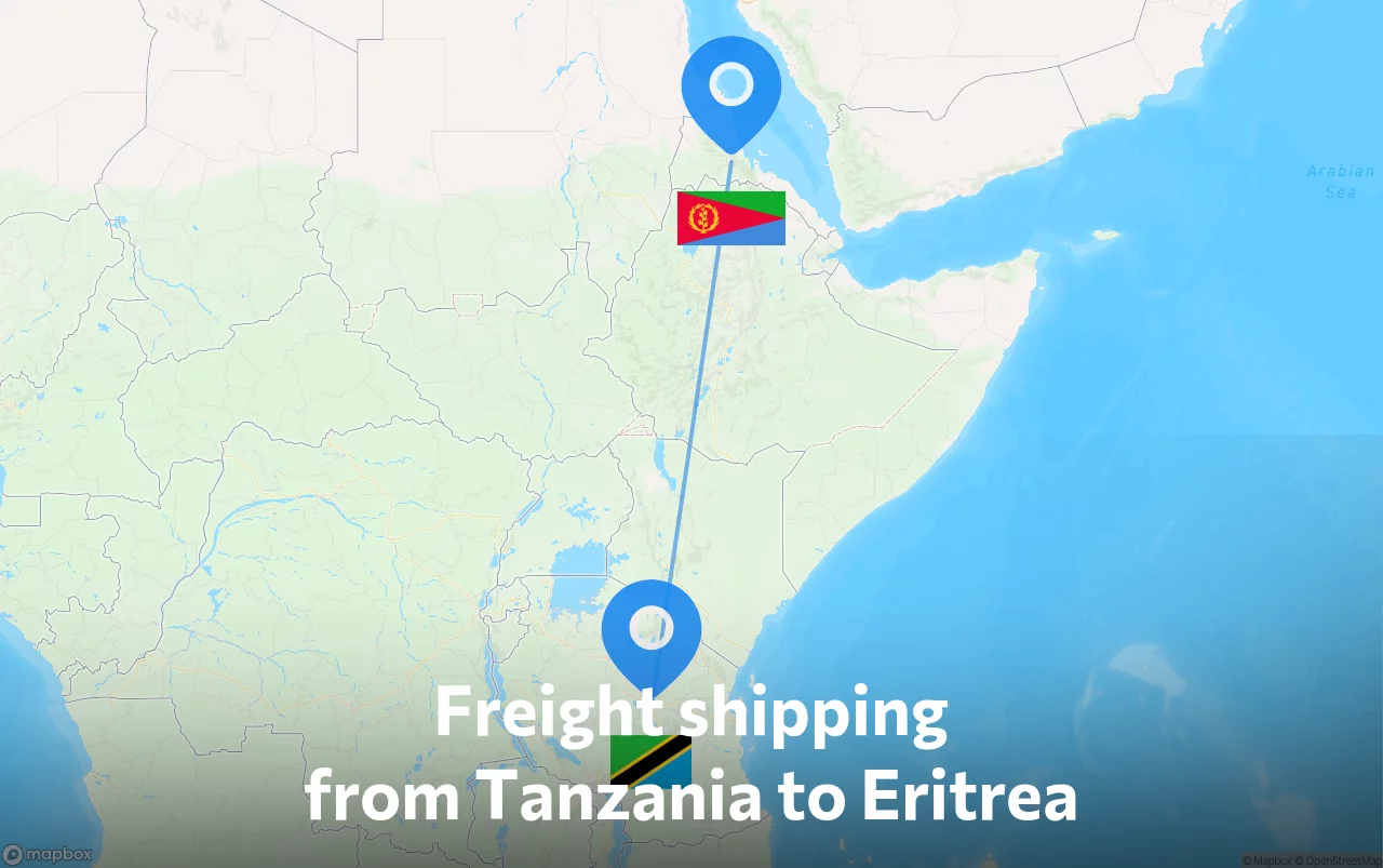 Shipping route from Tanzania to Eritrea