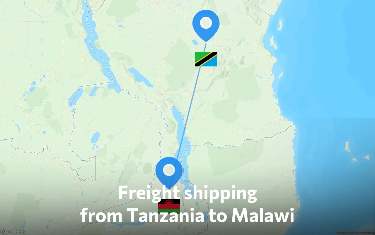 Shipping route from Tanzania to Malawi