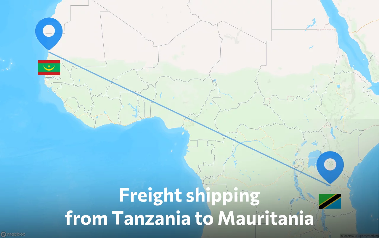 Shipping route from Tanzania to Mauritania