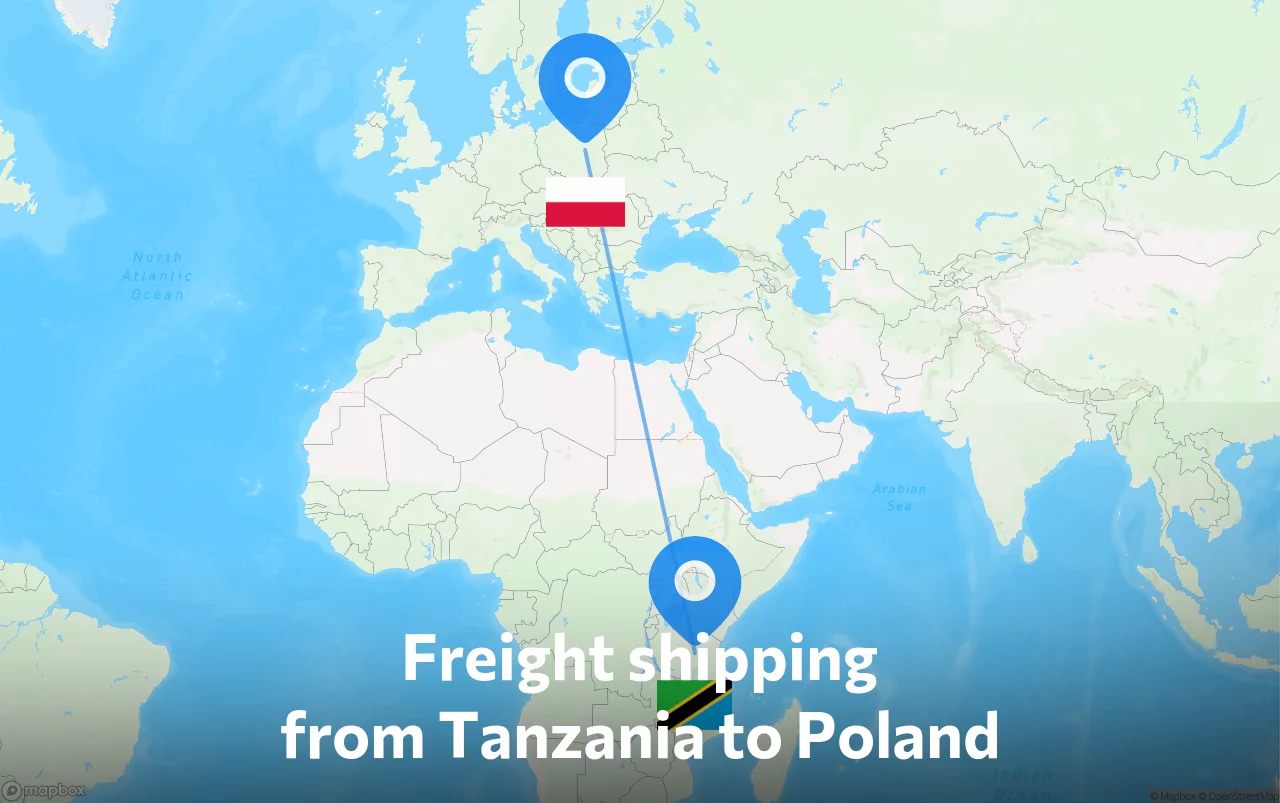 Shipping route from Tanzania to Poland