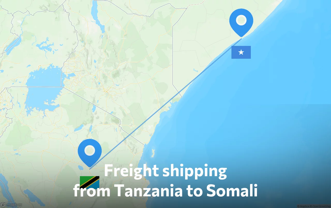 Shipping route from Tanzania to Somali