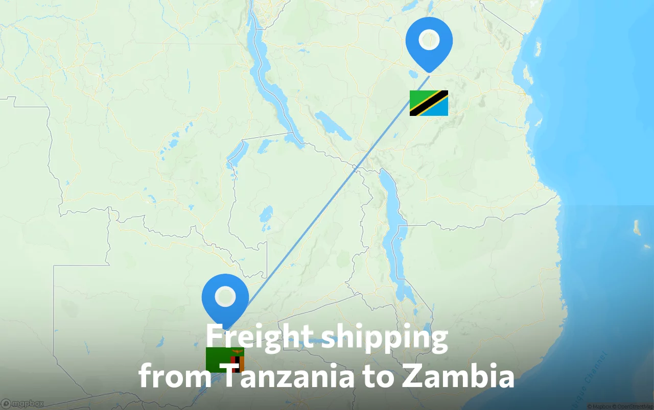 Shipping route from Tanzania to Zambia