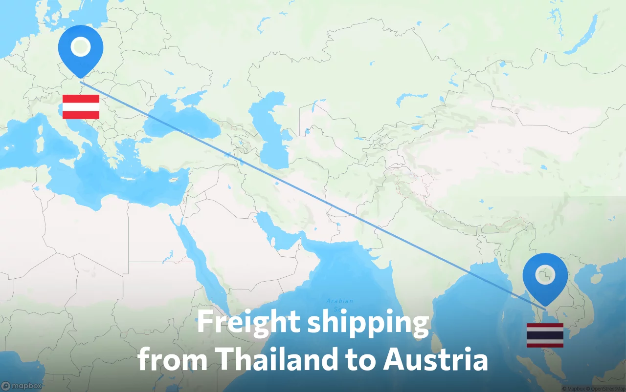 Shipping route from Thailand to Austria
