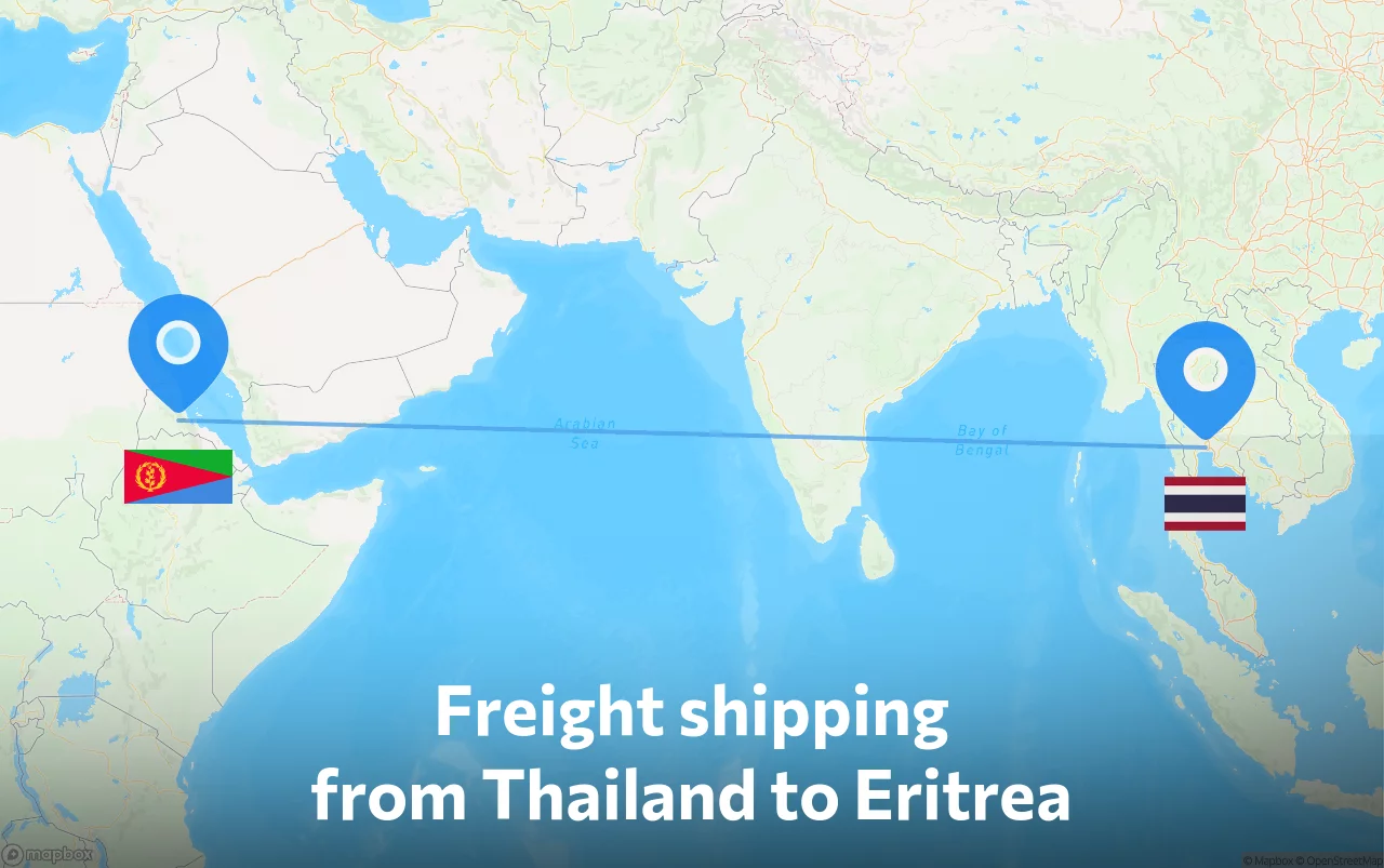 Shipping route from Thailand to Eritrea