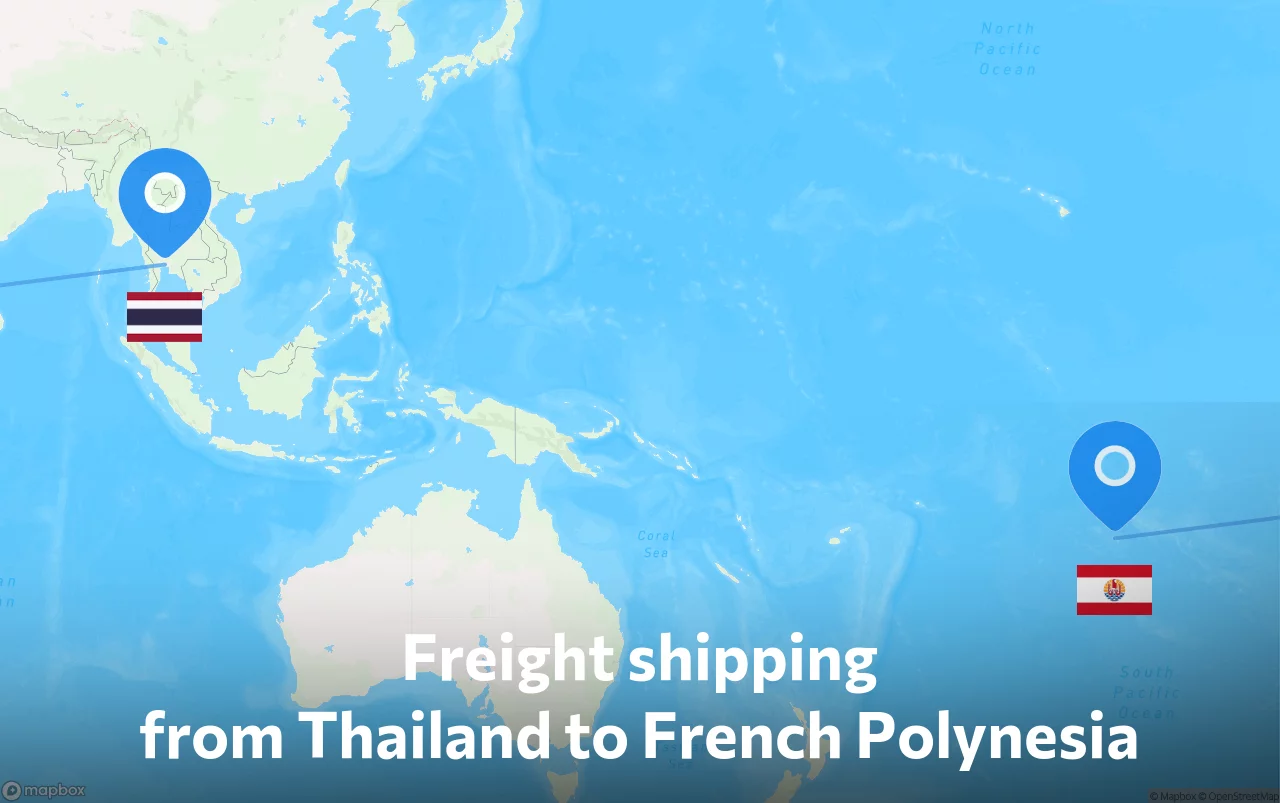 Shipping route from Thailand to French Polynesia