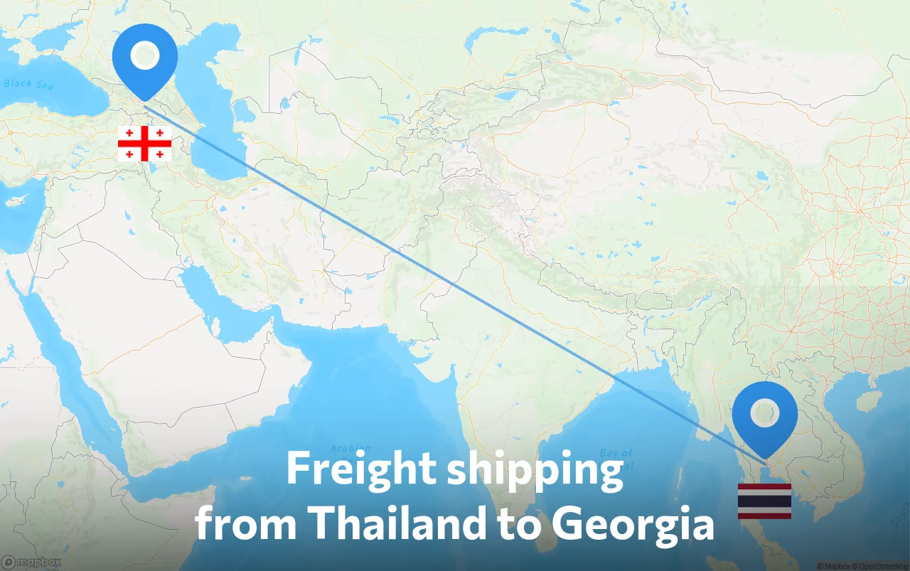 Shipping route from Thailand to Georgia