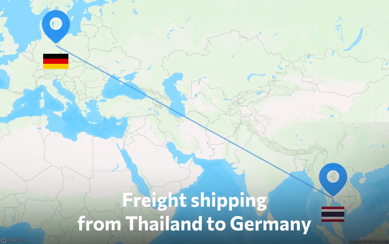 Shipping route from Thailand to Germany