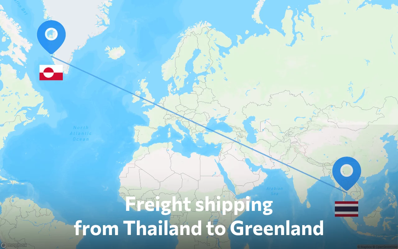 Shipping route from Thailand to Greenland