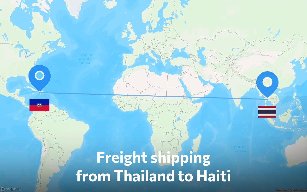 Shipping route from Thailand to Haiti