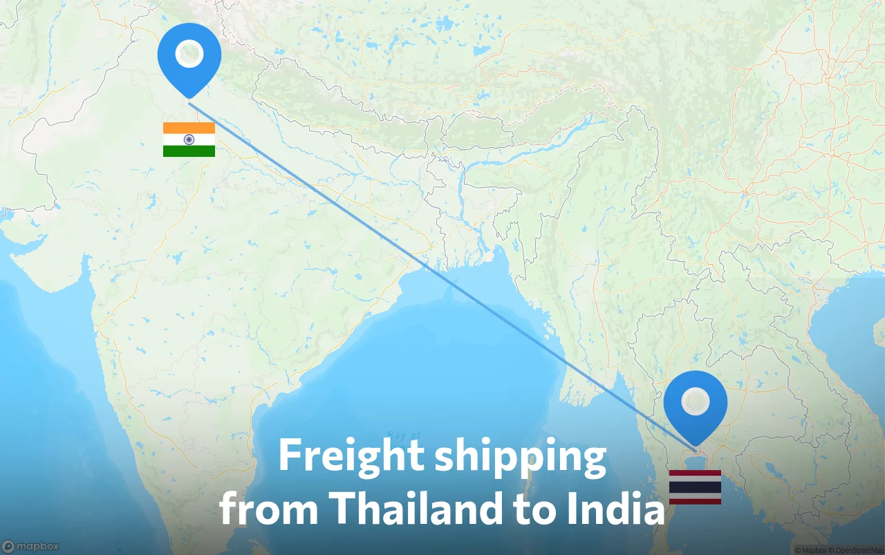 Shipping route from Thailand to India