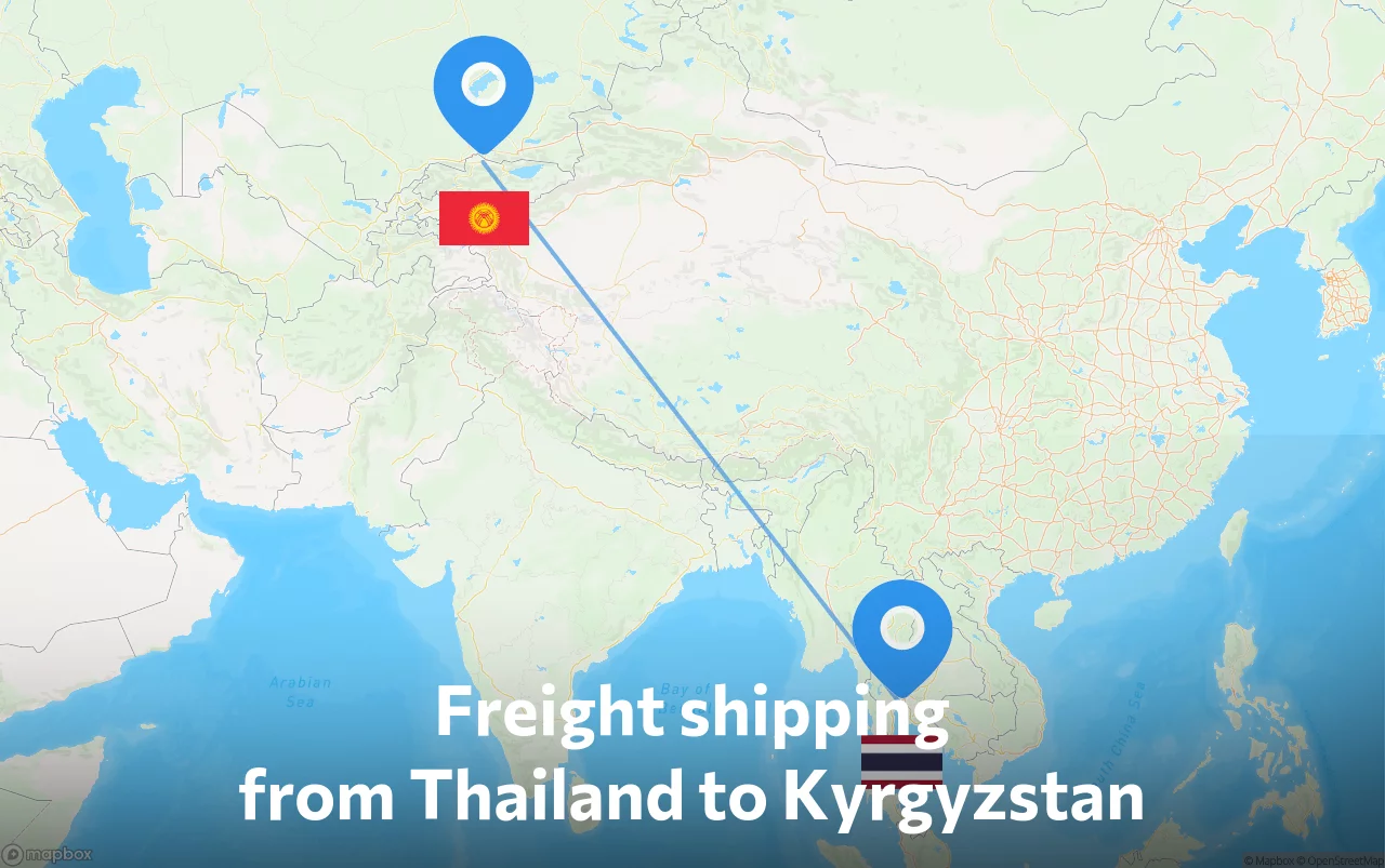 Shipping route from Thailand to Kyrgyzstan
