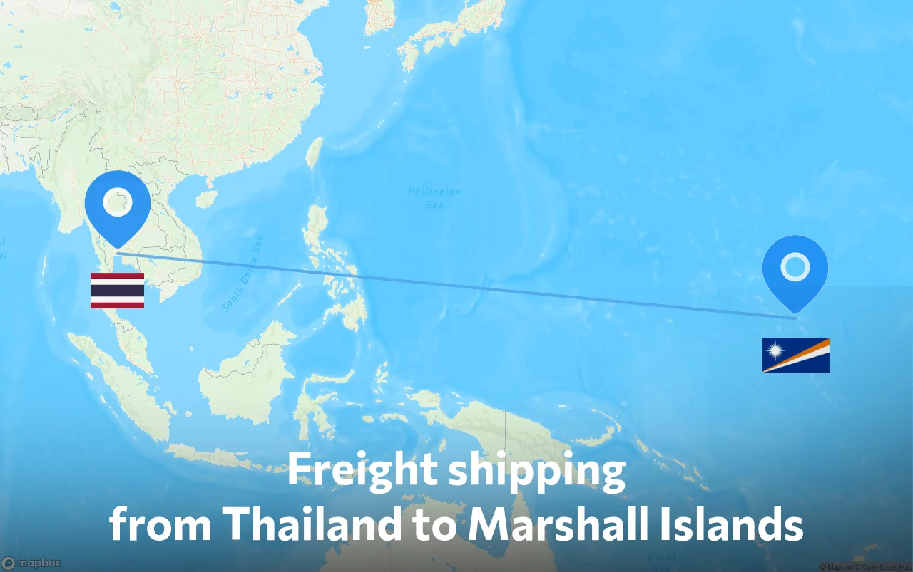 Shipping route from Thailand to Marshall Islands