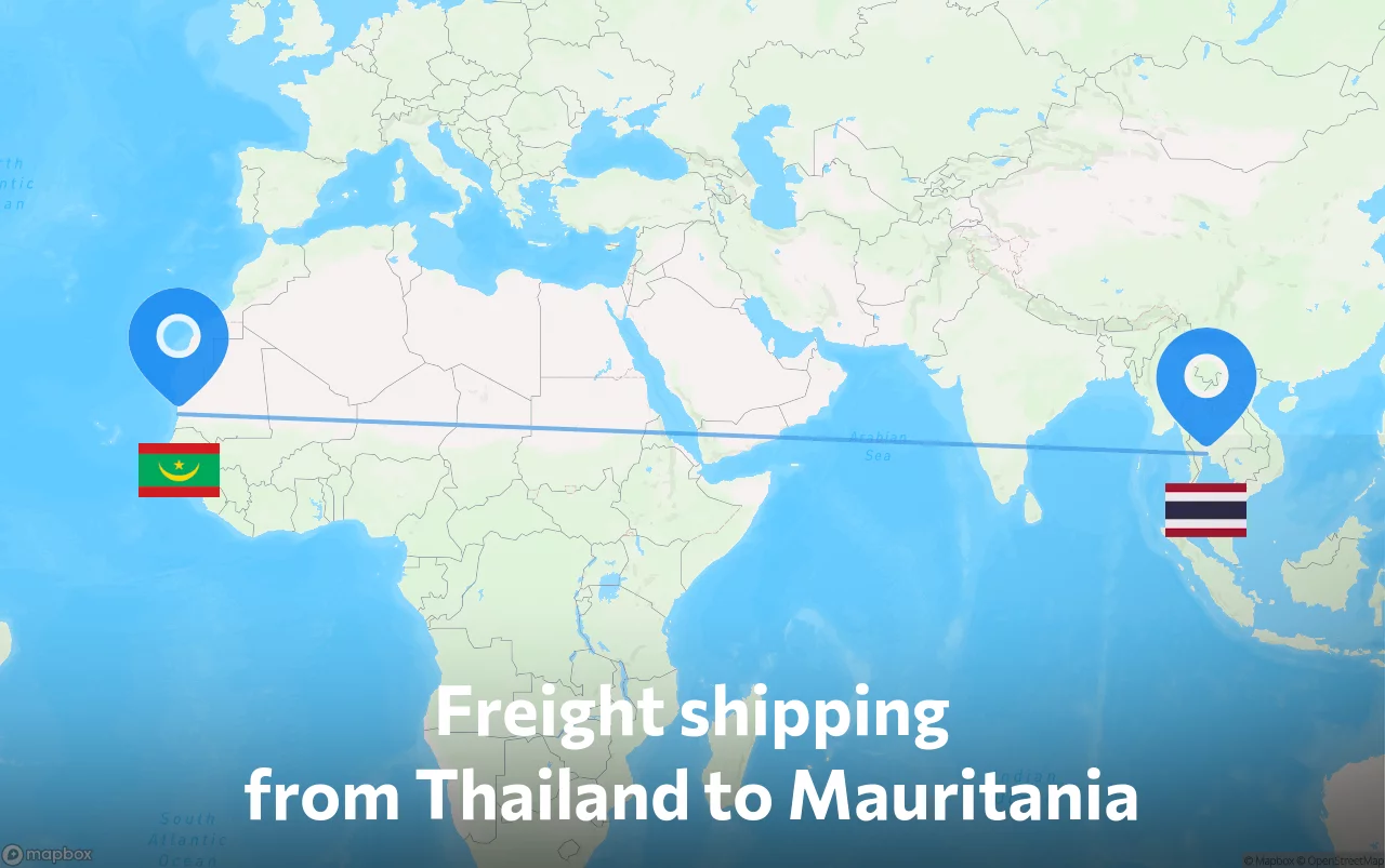 Shipping route from Thailand to Mauritania