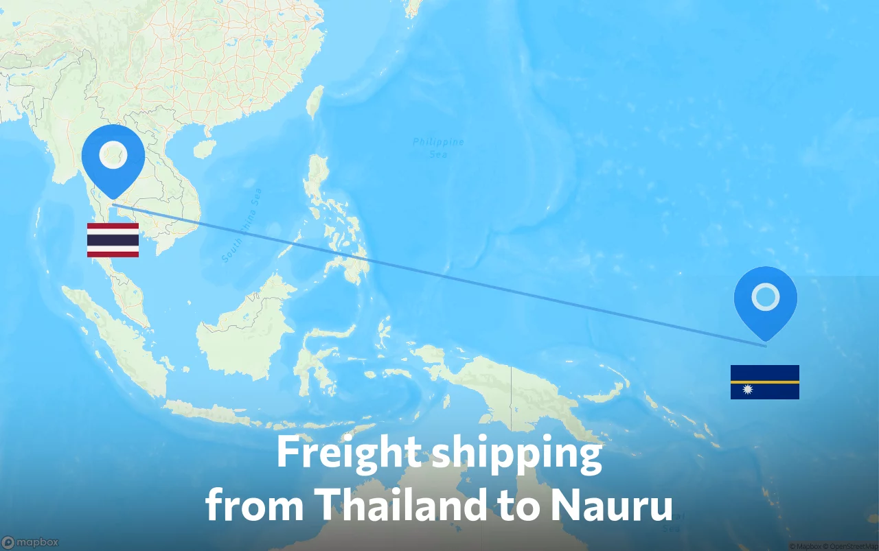 Shipping route from Thailand to Nauru
