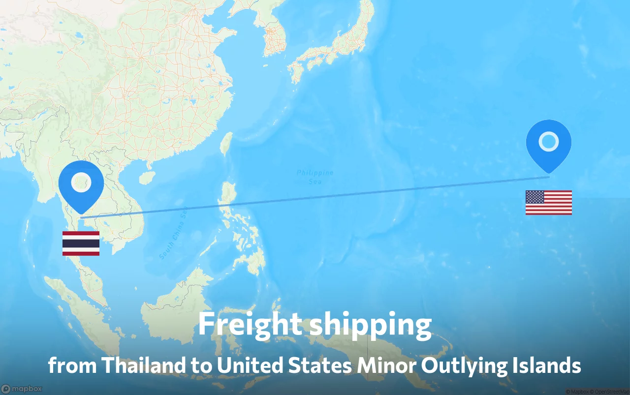Shipping route from Thailand to United States Minor Outlying Islands