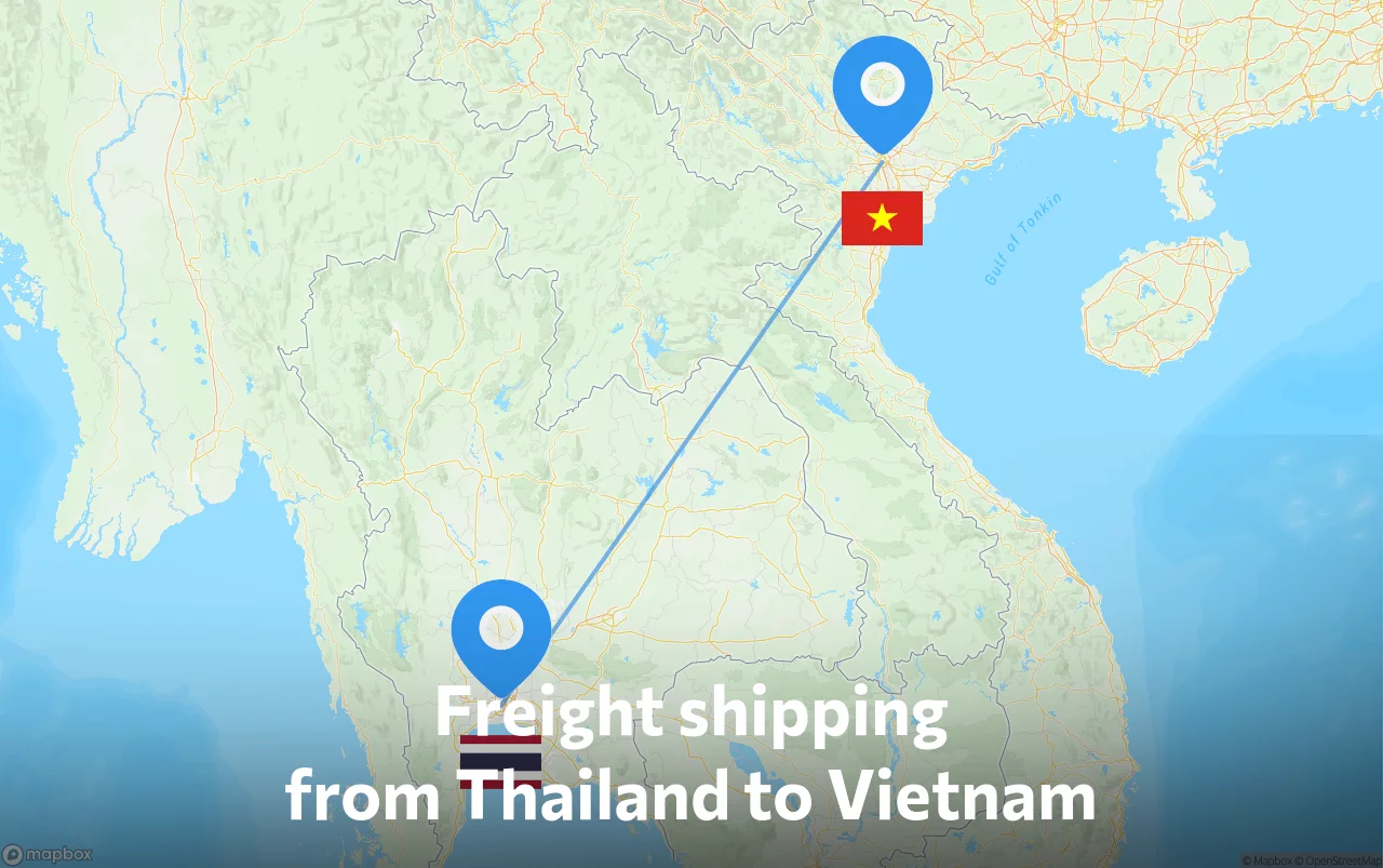 Shipping route from Thailand to Vietnam
